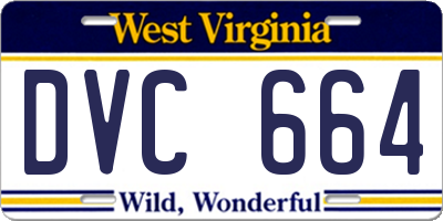 WV license plate DVC664