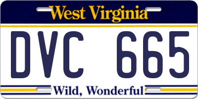 WV license plate DVC665