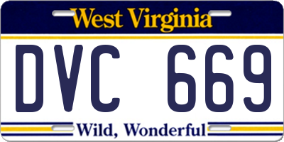 WV license plate DVC669