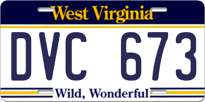 WV license plate DVC673