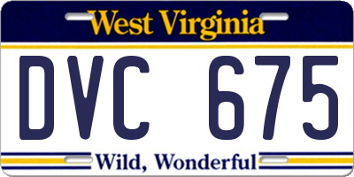 WV license plate DVC675