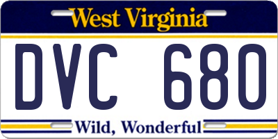 WV license plate DVC680