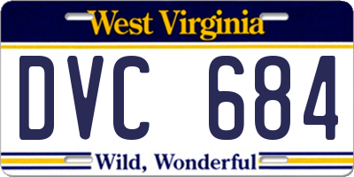 WV license plate DVC684