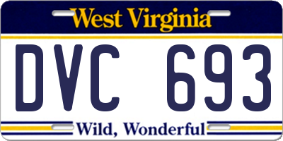 WV license plate DVC693