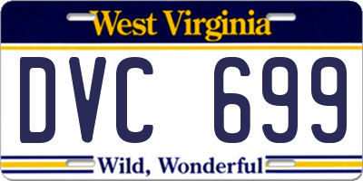 WV license plate DVC699