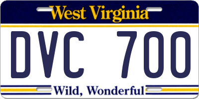 WV license plate DVC700