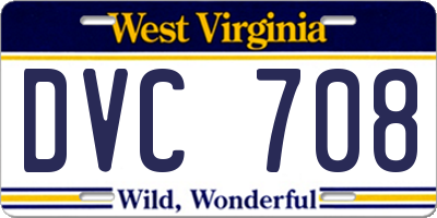 WV license plate DVC708