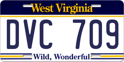 WV license plate DVC709