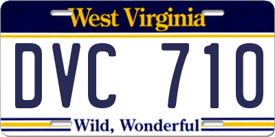 WV license plate DVC710