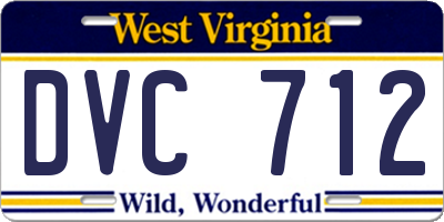 WV license plate DVC712