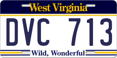 WV license plate DVC713