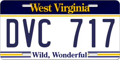 WV license plate DVC717