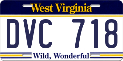 WV license plate DVC718