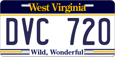 WV license plate DVC720