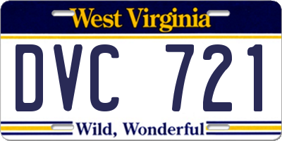 WV license plate DVC721