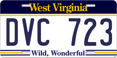 WV license plate DVC723
