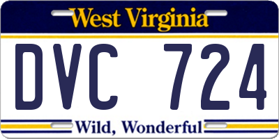 WV license plate DVC724