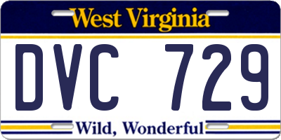 WV license plate DVC729