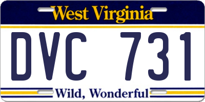 WV license plate DVC731