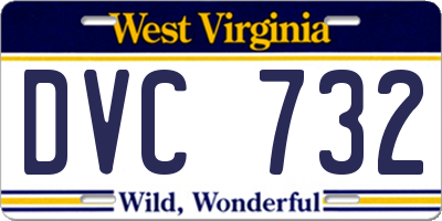 WV license plate DVC732