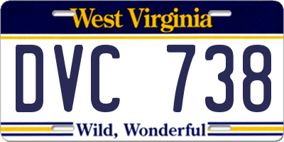 WV license plate DVC738