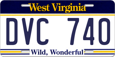 WV license plate DVC740