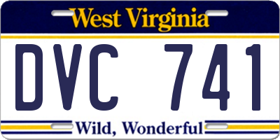WV license plate DVC741