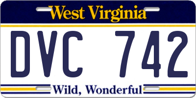 WV license plate DVC742