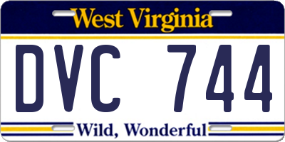 WV license plate DVC744