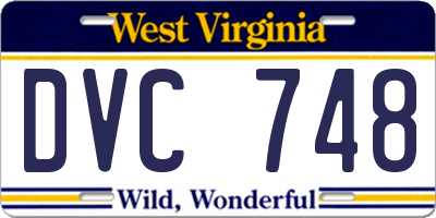 WV license plate DVC748