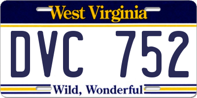 WV license plate DVC752
