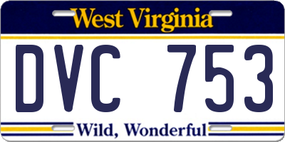 WV license plate DVC753