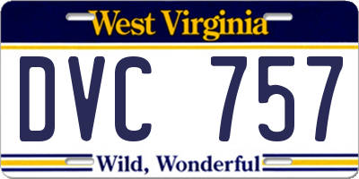 WV license plate DVC757