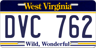 WV license plate DVC762