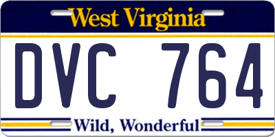 WV license plate DVC764