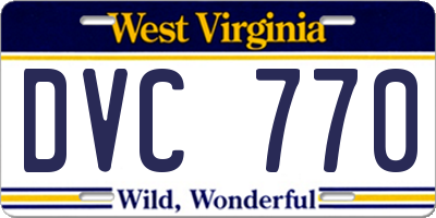 WV license plate DVC770