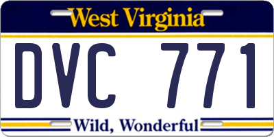 WV license plate DVC771