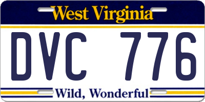 WV license plate DVC776
