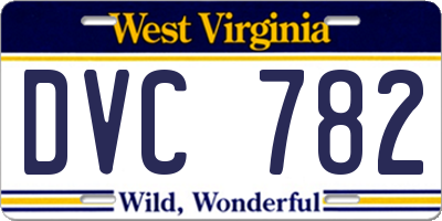 WV license plate DVC782