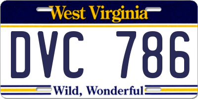 WV license plate DVC786