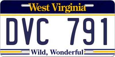 WV license plate DVC791