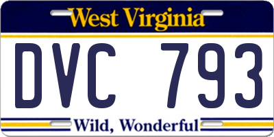 WV license plate DVC793