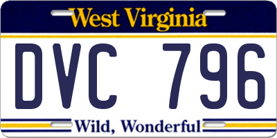 WV license plate DVC796