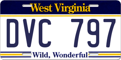 WV license plate DVC797
