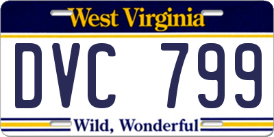 WV license plate DVC799