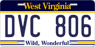 WV license plate DVC806
