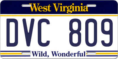 WV license plate DVC809