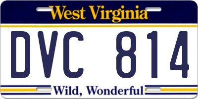 WV license plate DVC814