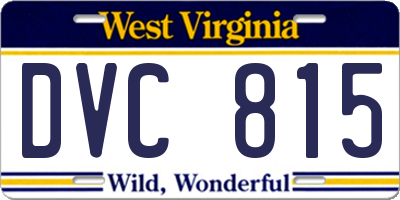 WV license plate DVC815