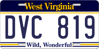 WV license plate DVC819